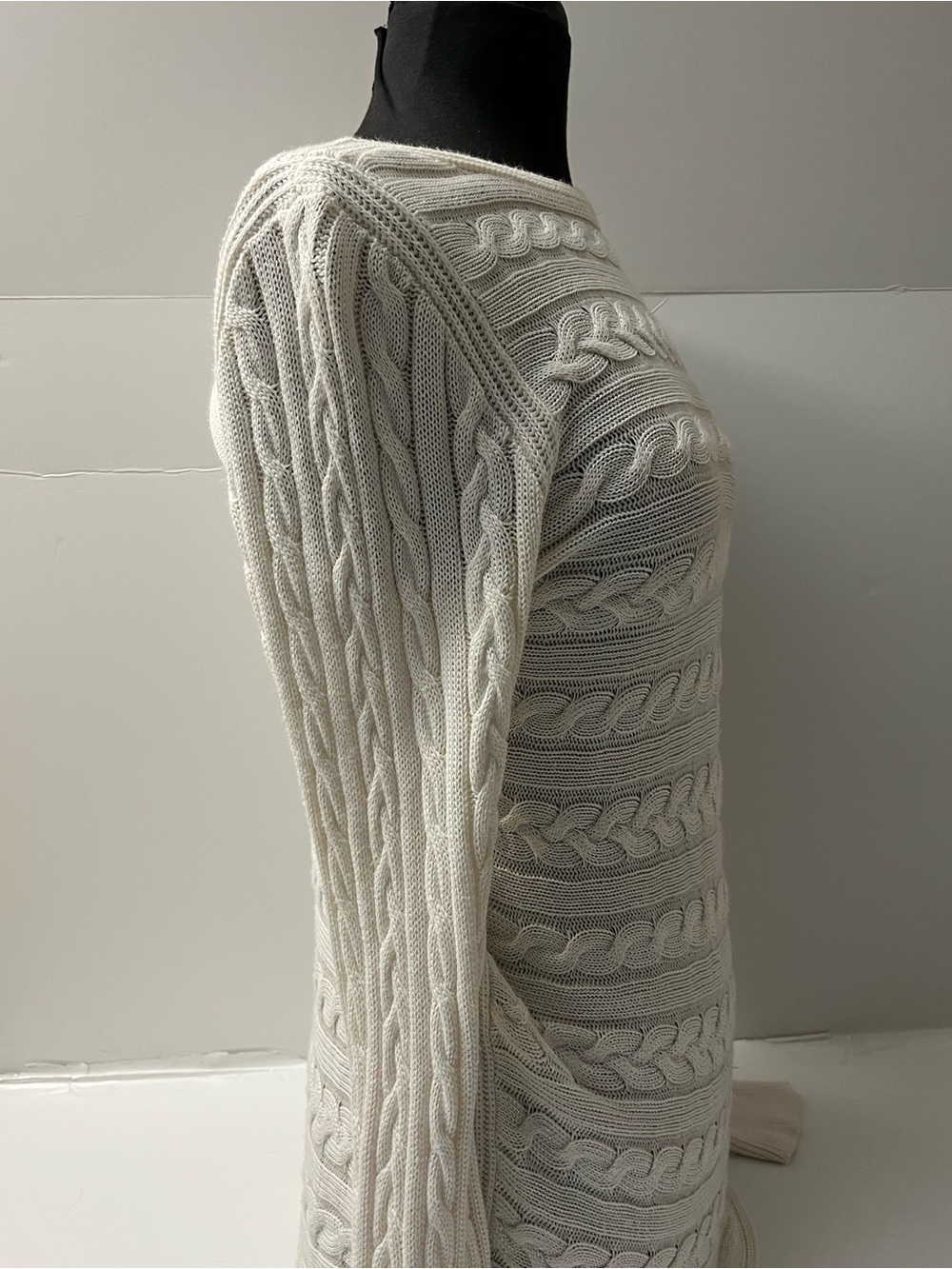 Ralph Lauren Cream Boatneck Cable Knit Sweater - Picture 3 of 7